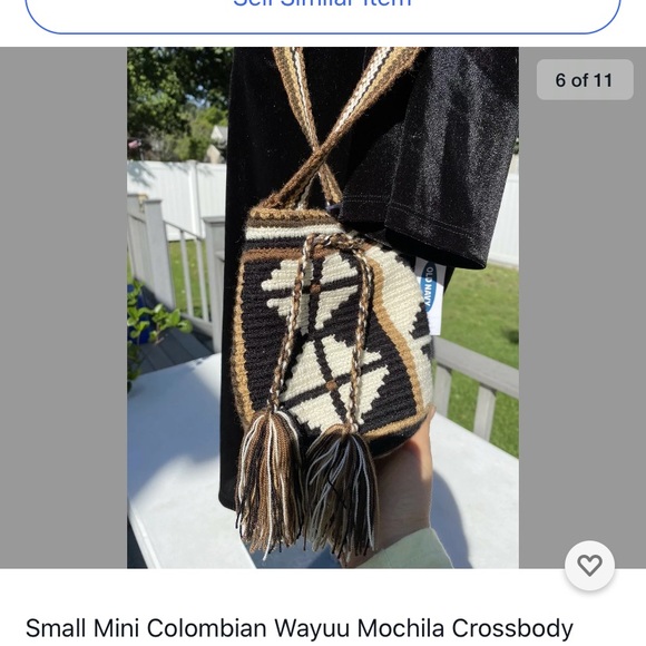 Mini Wayuu Tribe bag brown cream tones crossbody - Picture 5 of 10